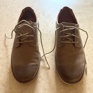 J&M McGuffey Mens Size 9M Taupe Lace Up Oxford Shoes